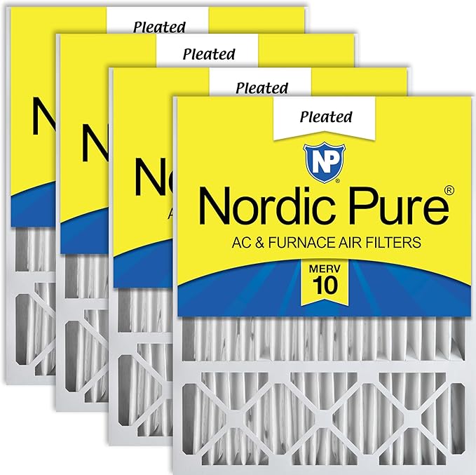 Nordic Pure 20x25x5 (Actual Size: 19 7/8 x 24 7/8 x 4 3/8) Honeywell/Lennox Replacement MERV 10 Air Filters 4 Pack