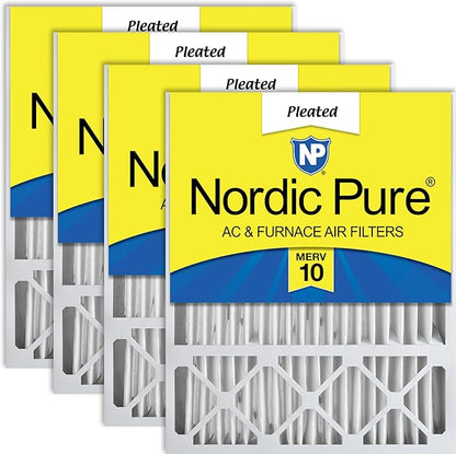 Nordic Pure 20x25x5 (Actual Size: 19 7/8 x 24 7/8 x 4 3/8) Honeywell/Lennox Replacement MERV 10 Air Filters 4 Pack