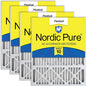 Nordic Pure 20x25x5 (Actual Size: 19 7/8 x 24 7/8 x 4 3/8) Honeywell/Lennox Replacement MERV 10 Air Filters 4 Pack