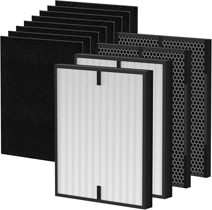 12-Pack 3000 Replacement Filters Compatible with AD3OOO, 3000M, 3000Pro Air Series Air-Purifiers 2 Pack Fliter, 2 Pack Activated Carbon,8 Pack Pre-Filters
