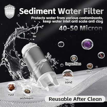 FA20 Brass Sediment Filter, Reusable Washer Water Filters, Traps Sand, Rust, 40 Micron Inline Water Filters for Washing Machines, Shower, Well