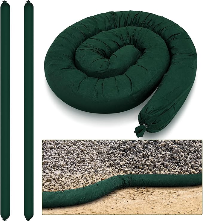 2 Pcs Sediment Filter Erosion Control Blanket Silt Fence Sock with Stuffers Drain Stormwater Sediment Filter for Erosion Control and Storm Drain Protection (Green)