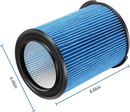 VF5000 Replacement Vacuum Filter 3 Layer Pleated with High Efficiency Particle Air Filter Material Compatible with Rigid Shop Vac 6-20 Gallon Wet Dry Vacuums (2 Packs)