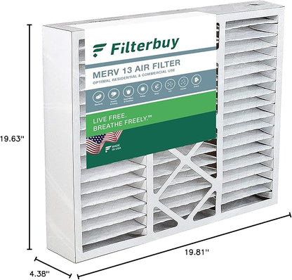 Filterbuy 20x20x5 Air Filter MERV 13 Optimal Smoke & Allergy Defense (1-Pack), Pleated HVAC AC Furnace Filters for Honeywell FC100A1011, Lennox X0585, and More (Actual Size: 19.63 x 19.88 x 4.38)