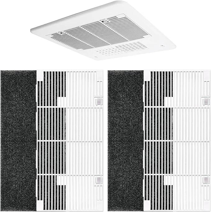 Dianrui 2 PCS RV for Dometic A/C Vent Cover Replacement, Duo-Therm Air Conditioner Grille Replacement for Dometic 3104928.019 with Air Filter pad RV Parts & Accessories