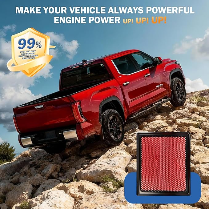 1pc Cabin & 1pc Engine Air Filter Kit Accessories for Toyota Tacoma V6 2016-2022 2023 Activated Carbon Automotive Engine Cabin Air Filter Replacement for CF10374 CA11895