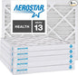 Aerostar 25x25x2 MERV 13-6 Count - Pleated Furnace & Air Conditioner Filters - Removes Bacteria, Dust, Cold & Flu Germs, Lint, Mold, Pet Dander, Allergy-Causing Pollen, Smog, Smoke & Viruses