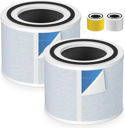 Core 300 Smoke Filter for LEVOIT Core 300/ Core 300S/ Core 300-P/Core 300S-P/Core P350 Air Purifi-ers, 3-IN-1 HEPA Filter, Compared to Part# Core 300-RF, Blue (2 Pack)