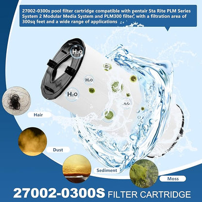 27002-0300S Pool Filter Cartridges Compatible with pentair sta-rite 27002-0300S Pool Filter System 2 Modular Media Pool and PLM300 D.E. Filter,300 sq.ft D.E. Filter with 24800-0121 Air Bleed Assembly