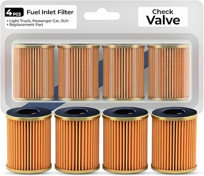 Sherco-Auto GF470 Short Fuel Inlet Filter & Check Valve - Rochester Quadrajet Carburetor - Package of 4