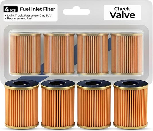 Sherco-Auto GF470 Short Fuel Inlet Filter & Check Valve - Rochester Quadrajet Carburetor - Package of 4