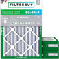 Filterbuy 20x24x4 Air Filter MERV 8 Essential Dust & Allergy Defense (3-Pack), Electrostatic Pleated HVAC AC Furnace Filters Replacement, Made in USA (Actual Size: 19.38 x 23.38 x 3.63)