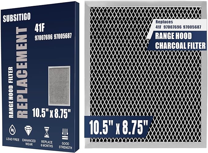 97007696 Range Hood Filter 41F Stove Vent Hood Filters for Kitchen Range Hood Filter Replacement Grease Mesh Charcoal Carbon Oven Vent Hood Filters by Size 10.5" x 8.75"