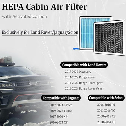 CF10285 Dedicated Cabin Air Filter With Activated Carbon For Land Rover Discovery Range Rover Legacy F-Pace I-Pace XE XF iM tC xB