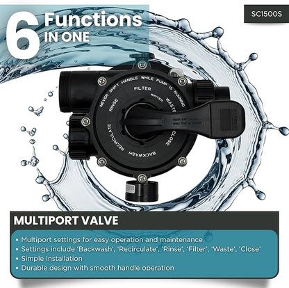 HALF OFF PONDS Simply Clear Koi Pond Filter System with 2HP Blower, UV Clarifier & 2,000 GPH Pump – Filters Ponds Up to 1500 Gallons – Complete Kit with Bio Media, Multiport Valve, Gauge