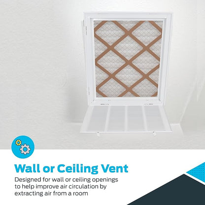 EZ-FLO 16 x 20 Inch (Duct Opening) Return Air Vent Cover for Wall or Ceiling, Solid Steel Return Air Filter Grille, HVAC Vent Cover, White, 61631