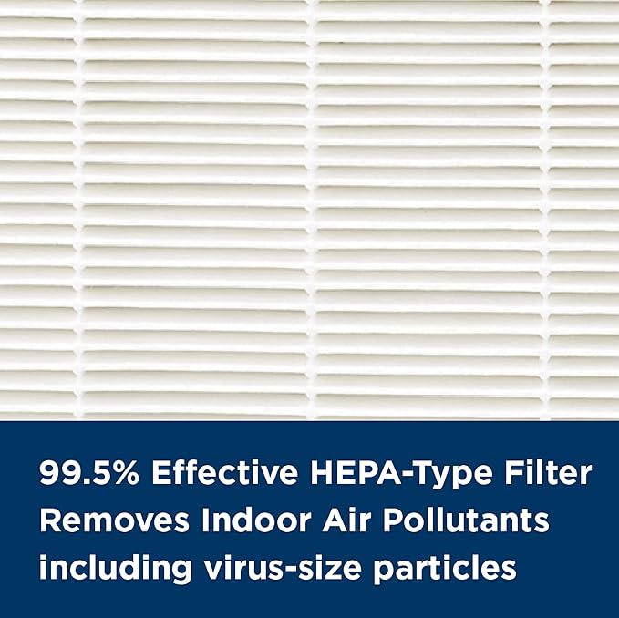 AprilAire RF09550C Clean HEPA-Type Air Purifier Replacement Filter for Portable Room Air Purifier Model 9550, Captures Dust & Odors, Ozone Free