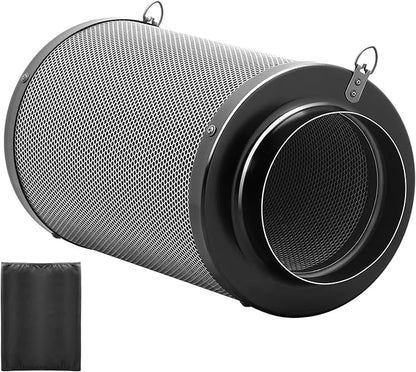 iPower 6" Air Carbon Filter for Inline Duct Fan, Intake and Exhaust Fans, with Premium Australia Virgin Charcoal, Black