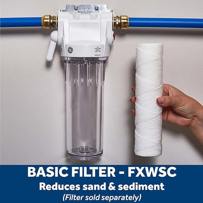 GE Whole House Water Filtration System, Reduce Sediment, Rust & More, Install Kit & Accessories Included, Filter Not Included, Replace Filter (FXWTC, FXUSC, FXWPC, FXWSC) Every 3 Months, GXWH20T