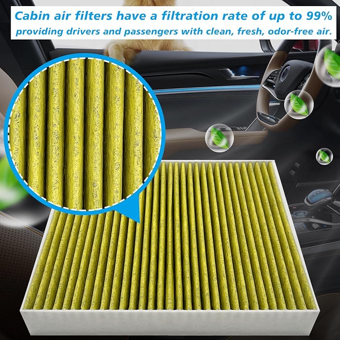 Cabin Air Filter JM190 Fit for Cascada 2016-19,Encore 2013-22,Regal 2011-17, Verano 2012-17,ELR 2014-16,SRX 2010-16,Malibu 2013-15,Sonic 2012-20,Spark/Trax 2013-22,Volt 2011-15,CF10775