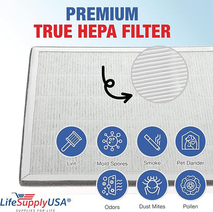 Vital 100-RF True HEPA Filter Set Compatible with LEVOIT Vital 100 Air Purifier Hepa + Activated Carbon Pre-Filter Replacement by LifeSupplyUSA