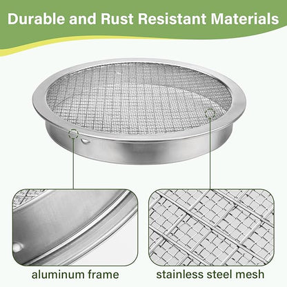 6" Rain Water Barrel Screen Filter - Rain Berral Vent Aluminum Mesh Cover for Rainwater Collection System, Keep Mosquitos and Debris Out of Rain Water Drum