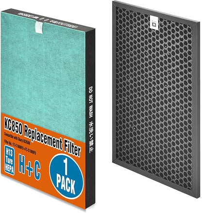 3-Stage Replacement Filter: Particulate Filter+ Activated Carbon | Compatible with Sharp KC-850U & KC-C100U Air Purifiers (1 SET Pack)