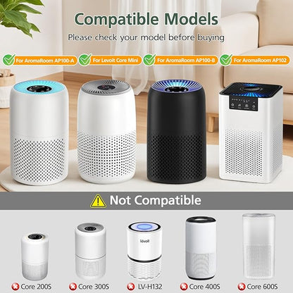 AP100 AP102 Replacement Filter Compatible with AromaRoom AP100-A, AP102, AP100-B, AP100-C, Core Mini Air Purifi-ers, 3-IN-1 HEPA and Activated Carbon Filter, 2Pack (White)