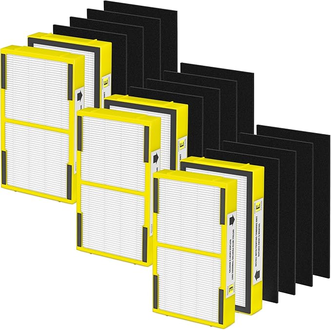 6 Pack FLT4100 HEPA Replacement Filter Size E Compatible With Guardian Technologies AC4100 AC4100CA, AC4150BLCA, AC4150PCA, AC4150P, AC4175W Purifier, Part # FLT4100 / FLT11CB4 / Filter E