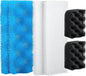 6 Pcs Aquarium Filters Bio Sponge Sets Compatible with Fluval 306/307, Including 2 Blue 2 White 2 Black Bio Sponge for Replacement Filter Media Kit