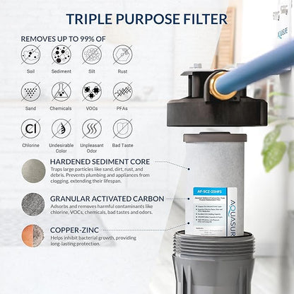 Aquasure Harmony Series 40,000 Grains Whole House Water Softener with High Performance Automatic Digital Metered Control Head | Reduces Hardness & Minerals | Improve Water Quality | For 3-4 bathrooms