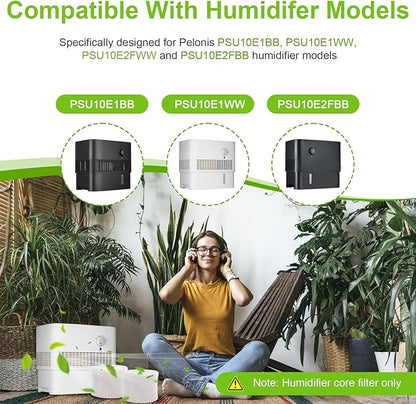 Humidifier Filter for Pelonis PSU10E1BB, PSU10E1WW, PSU10E2FWW and PSU10E2FBB Compatible with Air Filter Factory Replacement for Pelonis Humidifier Wick Filter 2 Pack
