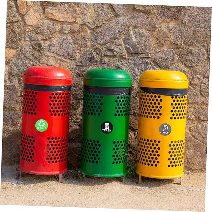 9pcs Trash Can Classification Stickers Recycling Labels for Easy Waste Sorting Removable Self-Adhesive Stickers and Trash Bin
