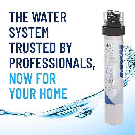 Pentair Everpure EF-6000 Full Flow Drinking Water System, EV985500, Includes Filter Head, Filter Cartridge, All Hardware and Connectors, 6,000 Gallon Capacity, 0.5 Micron