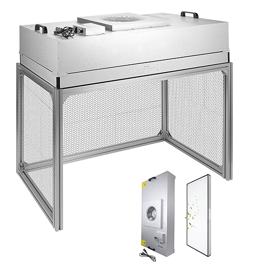 Vertical Laminar Flow-Hood Fan-Filter-Unit Yzzwer - FFU HEPA Filters for Class 100/ISO 5 Cleanliness in Clean Mycology and Mushroom Room 47.2" x 23.6" x 29" Working Area 110V