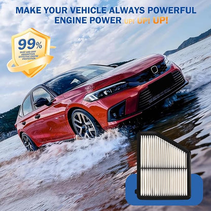Cabin&Engine Air Filter Accessories for Honda Civic 2016-2025 2026(2.0L), HR-V HRV 2023-2025 2026(2.0L) (Only Naturally Aspirated) Activated Carbon Engine Cabin Air Filter Replace for CF11182 CA12051