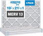 Aerostar 19.875x21.5x1 MERV 13-4 Count - Pleated Furnace & Air Conditioner Filters - Removes Bacteria, Dust, Cold & Flu Germs, Lint, Mold, Pet Dander, Allergy-Causing Pollen, Smog, Smoke & Viruses
