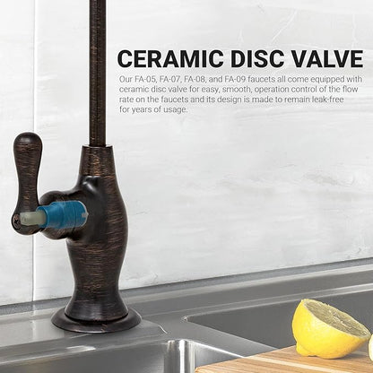 Metpure Non-airgap NSF Certified RO Faucet Reverse Osmosis Drinking Water Filtration System Water Dispenser Spout (Venetian Bronze). Vase Style with Faucet Wrench.