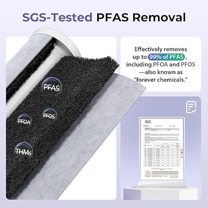 iSpring 3-Stage Whole House Water Filter System, SGS-Tested to Remove Up to 99% PFAS, Reduces Scale, Heavy Metals, Corrosion, Lead, Chlorine, 10” x 4.5” Filters, 1” NPT Ports, Model: WGB31B-PFKDS