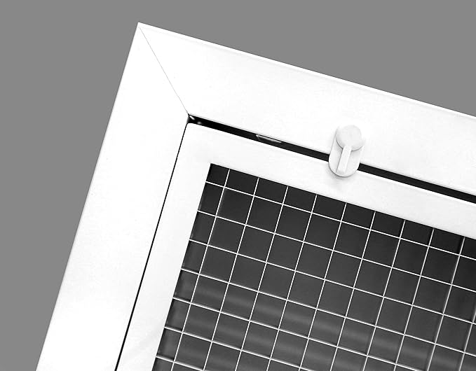 HVAC Premium 8'' x 32'' Cube Core Eggcrate Return Air Filter Grille for 1'' Filter - Aluminum - White [Outer Dimensions: 10.5'' x 34.5"]
