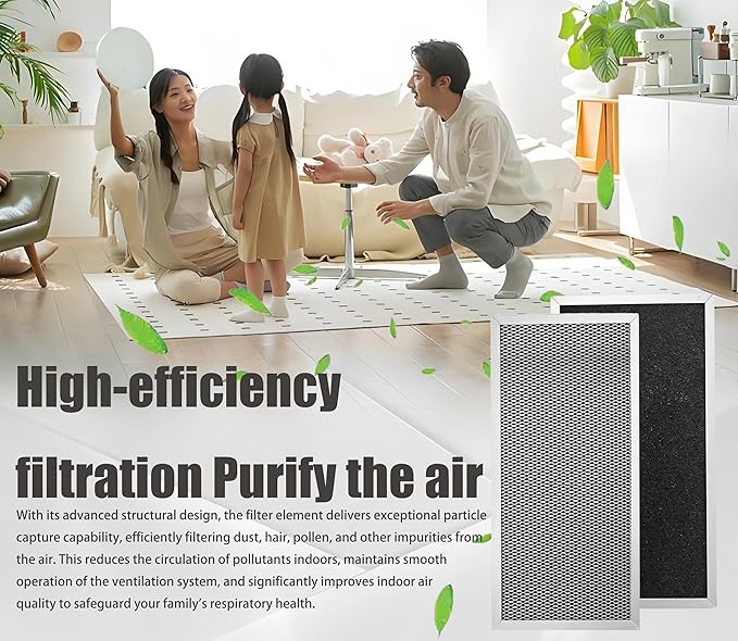 2-Pcs SV02300 Air Exchanger Filter 15-3/8 x 7-1/8 x 5/8 Inches Efficiency Premium Quality Air Filters for Improved Indoor Air Quality Home Ventilation System Replacement Filter