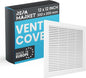 Repa Market 12 x 12 Inch (Outer) White Square Air Vent Cover - Plastic Fresh Air Intake Vent - AC Cover with Nylon Mesh Screen, Wall, Ceiling HVAC Return Air Register, Modern Soffit Vents