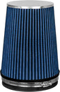 Mortar Aftermarket Auto Air Filter – 6 In Flange ID Car Enthusiast Class Universal Cold Air Intake Gulps in More Air for More Engine Power & Passionate Induction Sound, Length 8 In, Blue