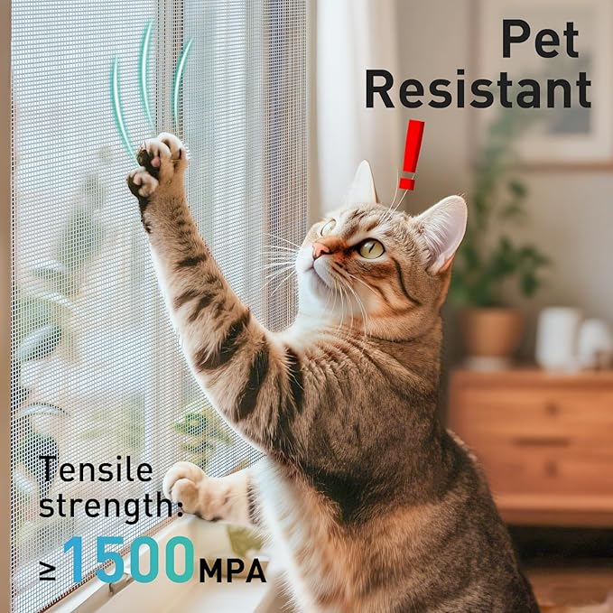 304 Stainless Steel Mesh Window Screen Roll,35IN x 10FT Silver Metal Window Screen Replacement,Window Screen Mesh for Window,Door,Patio,Pet,Vent,Filter,Porch,Cage and DIY Project (22 Mesh)
