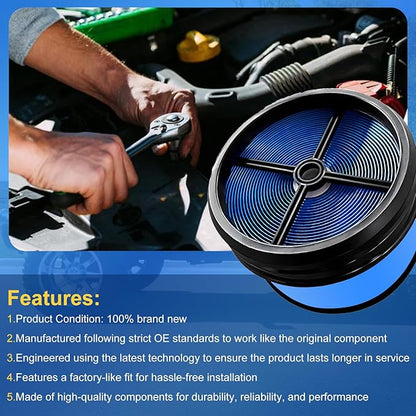 A3087C Engine Air Filter Compatible With 06-10 Silverado/Sierra 2500HD,07-10 Silverado/Sierra 3500HD,07 Silverado/Sierra 2500HD 3500 Classic, 6.6L 8Cyl Replaces P610875
