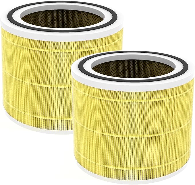 Core 300 Replacement Filter [Pet Care] Compatible with LEVOIT Core 300/Core 300S/Core-P350, 3-in-1 True HEPA Filter, High-Efficiency Activated Carbon, Part# Core 300-RF-PA, Yellow, 2 Pack
