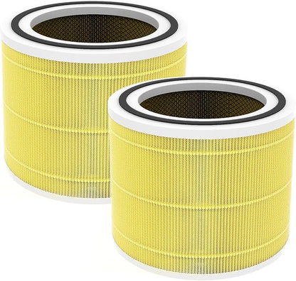 Core 300 Replacement Filter [Pet Care] Compatible with LEVOIT Core 300/Core 300S/Core-P350, 3-in-1 True HEPA Filter, High-Efficiency Activated Carbon, Part# Core 300-RF-PA, Yellow, 2 Pack