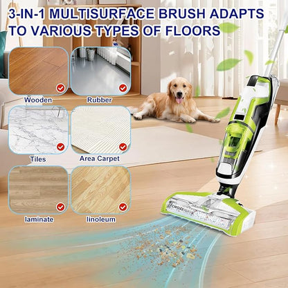 Lemige 2 Pack Multi-Surface Brush Roll 1868 + 2 Pack Vacuum Filter 1866 for Bissell CrossWave 2306A 1785A 3888A Vacuum Cleaner, Compare to Part # 1608683, 160-8683, 1608684