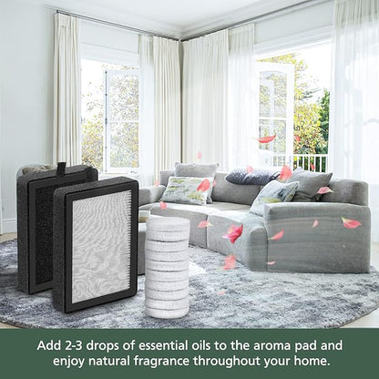 isinlive LV-H128 Air Purifier Replacement Filter Compatible with LEVOIT LV-H128/ PUURVSAS (HM669A) / ROVACS (RV60) 3-in-1 Middle Layer, 4 Pack LV-H128 Filters and 30 Pack Aroma Pads
