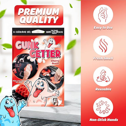 Cleaning Gel for Those Hard to Reach Places, Automotive Cup Holder Electronic Keyboard Office, Slime Gel Cleaner Dust Crumb Removal (Cherry, 12 Pack)